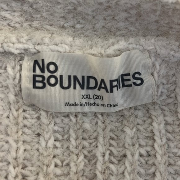 No Boundaries Cream Knit Fuzzy Coastal Winter Open Cardigan Sweater Size XXL - Picture 4 of 5
